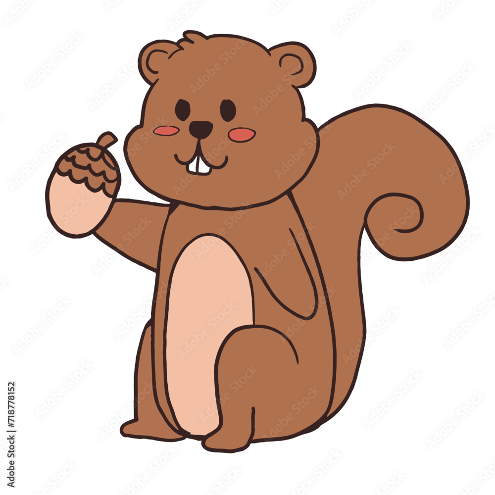 Cute autumn squirrel character. Cartoon animal vector illustration. Cute autumn squirrel character. Cartoon animal vector illustration.