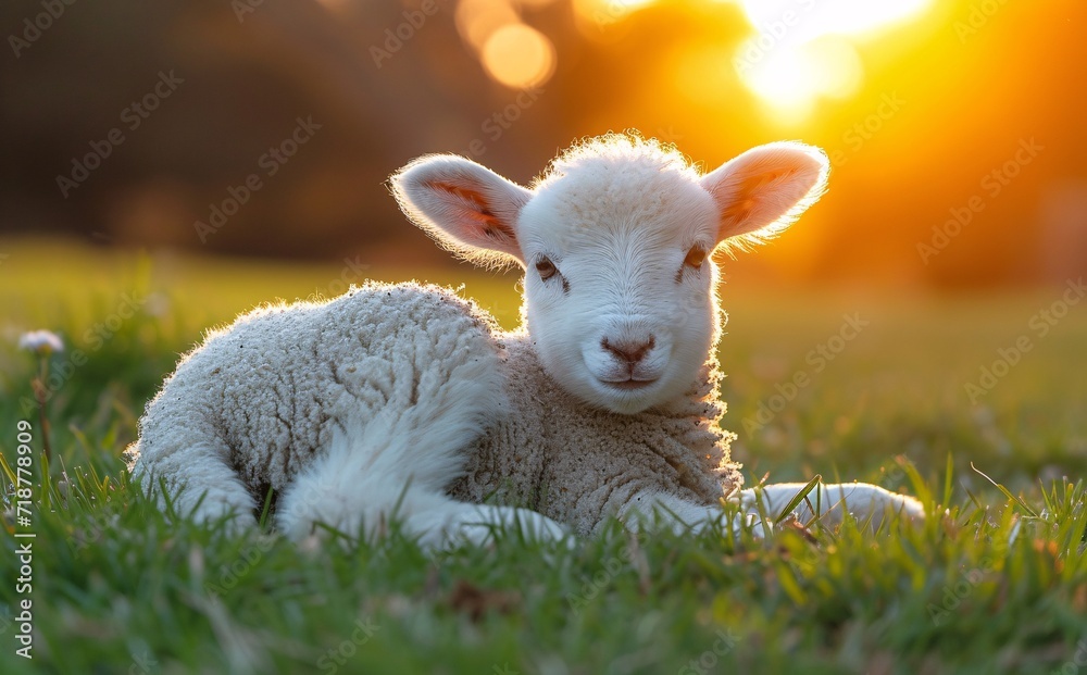 Sunny Afternoon with a Sheep: A Cute and Cozy Moment Generative AI Sunny Afternoon with a Sheep: A Cute and Cozy Moment Generative AI