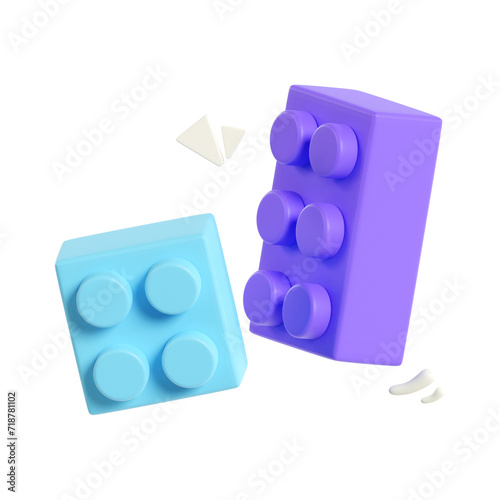 brick puzzle 3d illustration