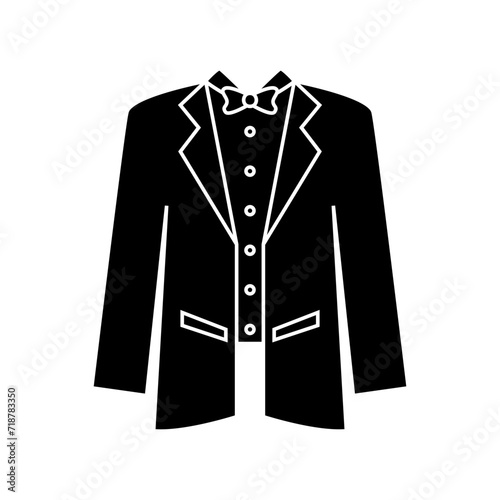 Tuxedo icon vector. Dinner jacket illustration sign. Suit symbol or logo.