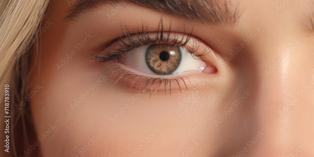 Fototapeta premium Model with Light Brown Eye and Delicate Lashes