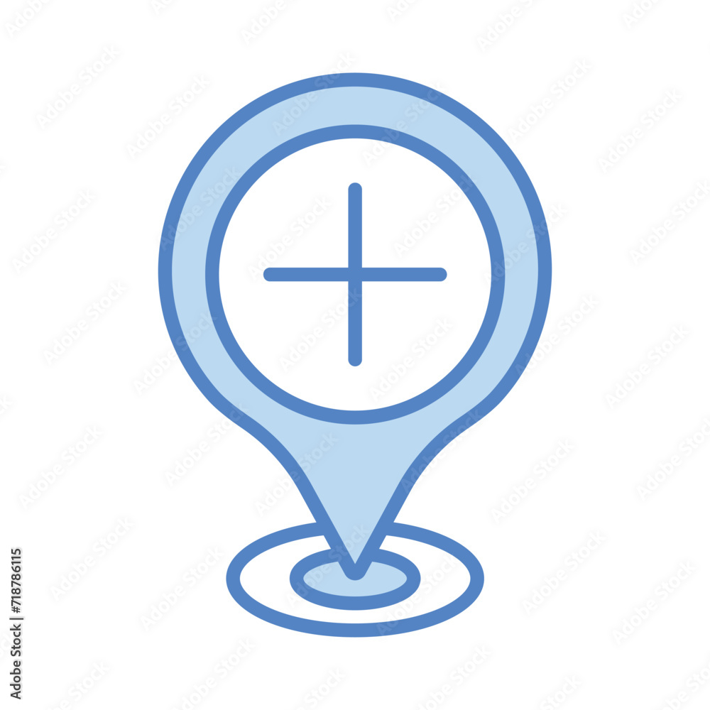 Add Location icon isolate white background vector stock illustration Add Location icon isolate white background vector stock illustration
