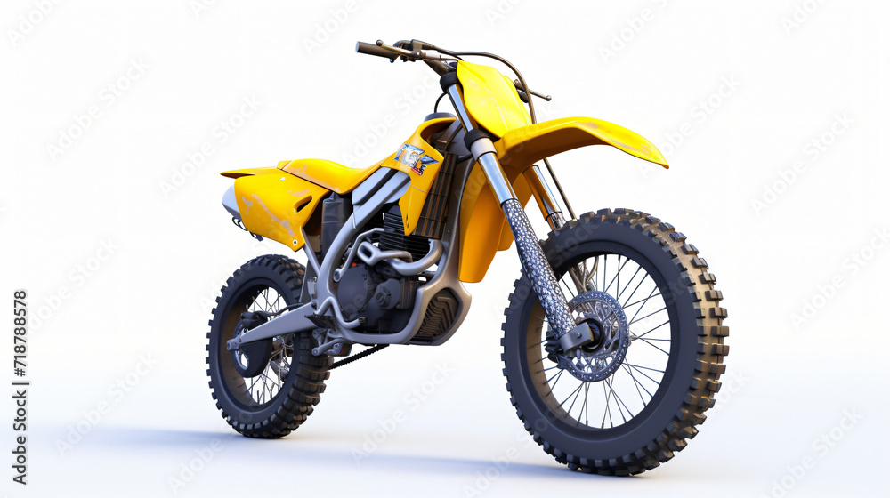 Yellow racing motorcycle