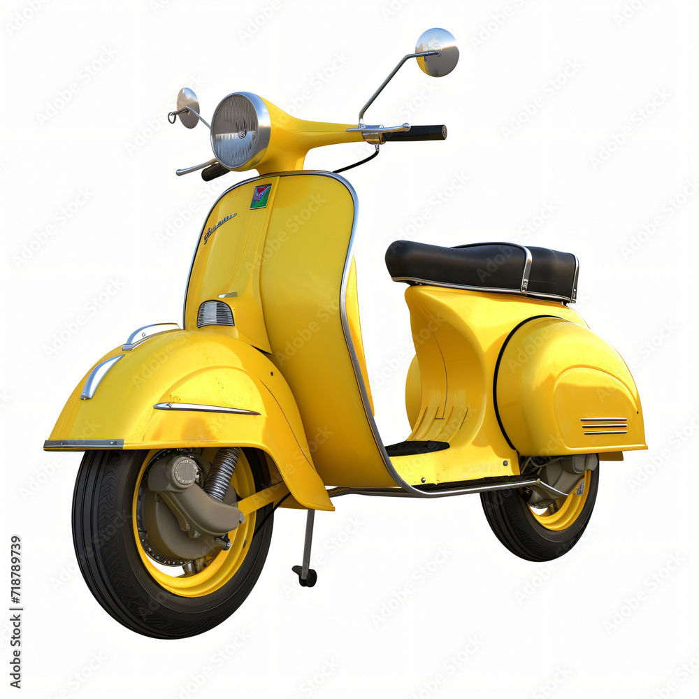 Yellow vintage scooter