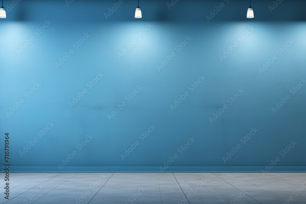 Blue Wall Backdrop, Soft Light & Shadow for Studio Portraits and Mockups Blue Wall Backdrop, Soft Light & Shadow for Studio Portraits and Mockups