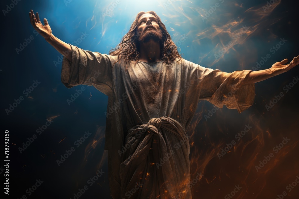 Jesus Christs Open Arms: Resurrection, Salvation, Love - obrazy, fototapety, plakaty 
