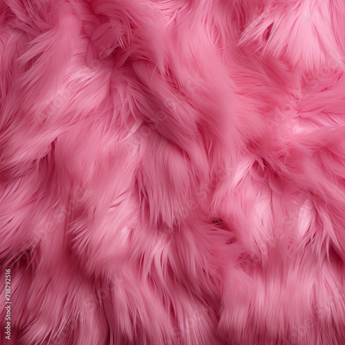 Pink fur texture background. Close up of pink fluffy fur texture. © Виктория Татаренко
