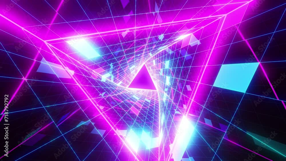 Flying through abstract tunnel in retro style background. Looped animation Flying through abstract tunnel in retro style background. Looped animation