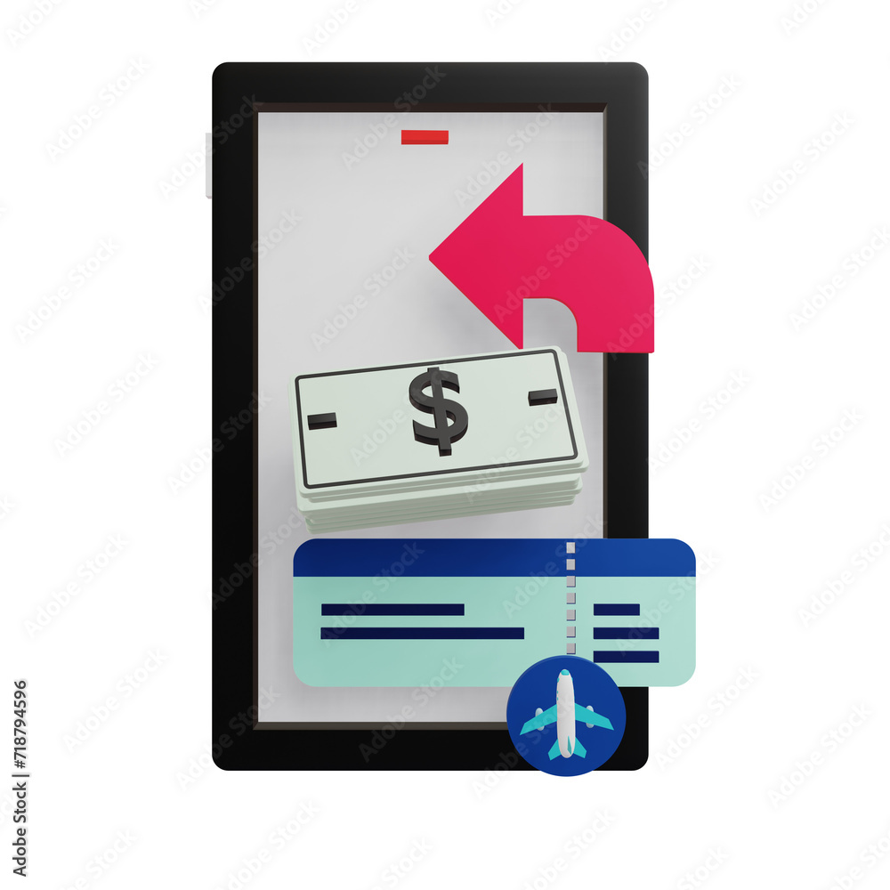 Fototapeta premium 3 D illustration of refund