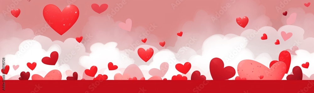 valentine red background with white hearts