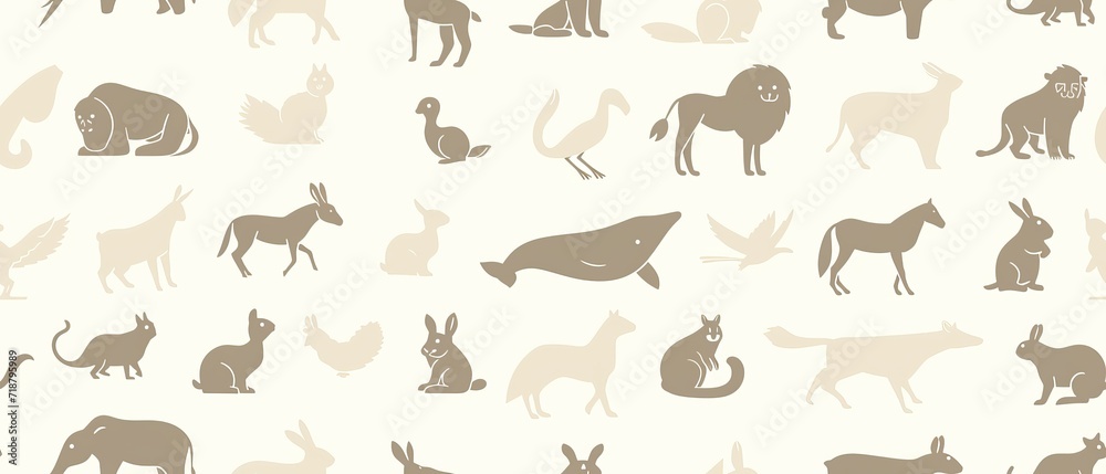 Seamless pattern of pastel colored animals Seamless pattern of pastel colored animals
