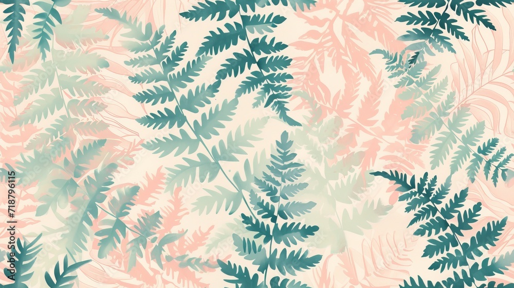 Colorful seamless pattern with leaves