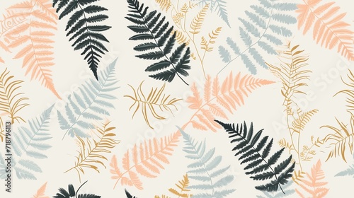 Wallpaper Mural Colorful seamless pattern with leaves Torontodigital.ca