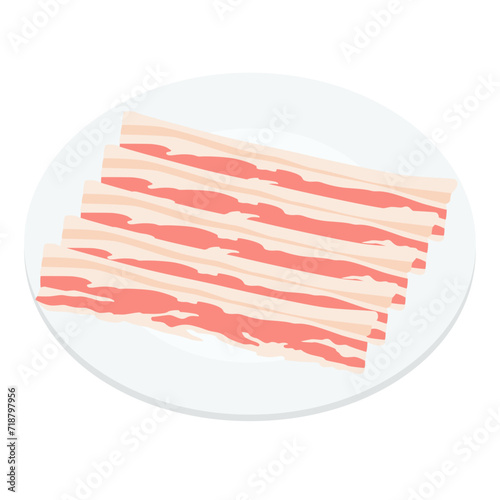 豚バラ薄切り肉のイラスト