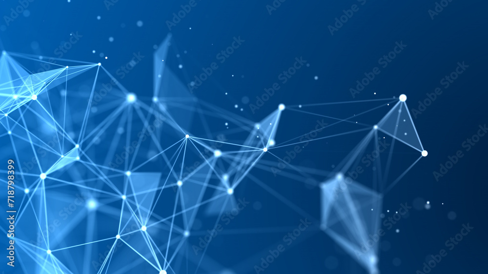 Blue network connection structure. Digital background with dots and lines. Big data visualization. 3D rendering. Blue network connection structure. Digital background with dots and lines. Big data visualization. 3D rendering.