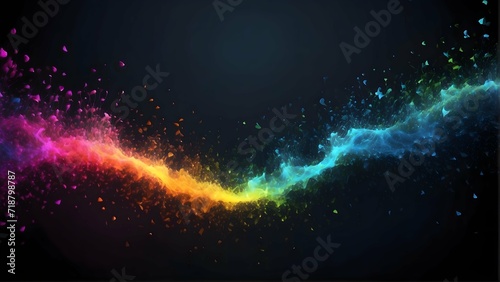 Vibrant Particle Wave  Music Visualization on Black Background  Wallpaper