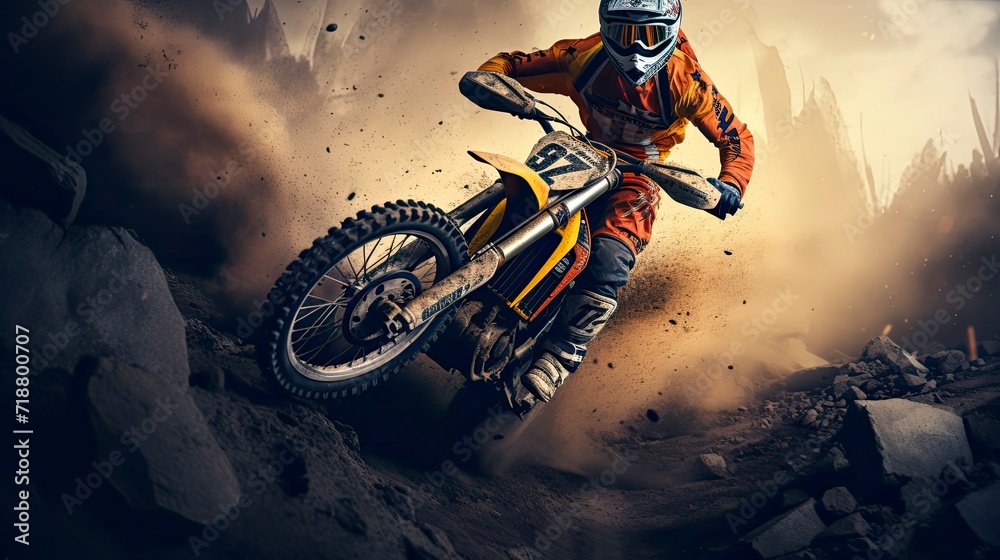 Extreme sport background motocross bike downhill Extreme sport background motocross bike downhill