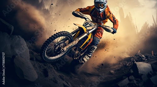 Extreme sport background motocross bike downhill photo