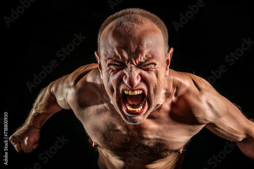 Intense Bodybuilder Showing Aggression © Melipo-Art