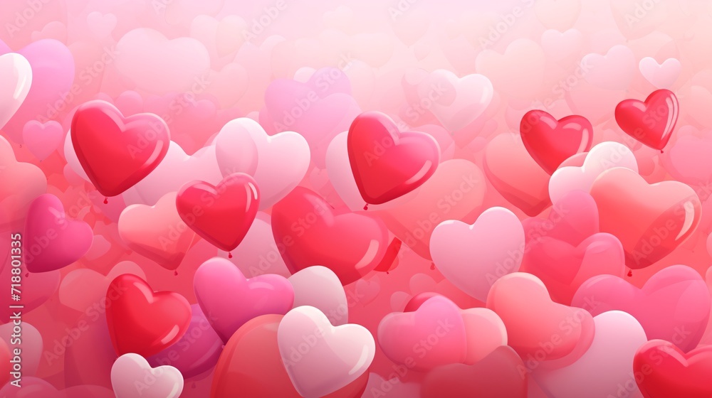 valentine's day background with red balloons