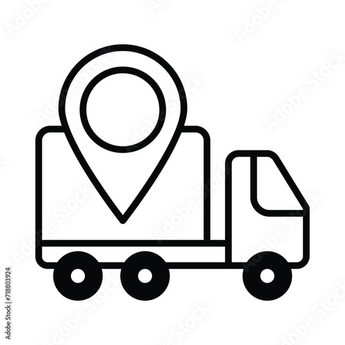 Truck Location icon isolate white background vector stock illustration