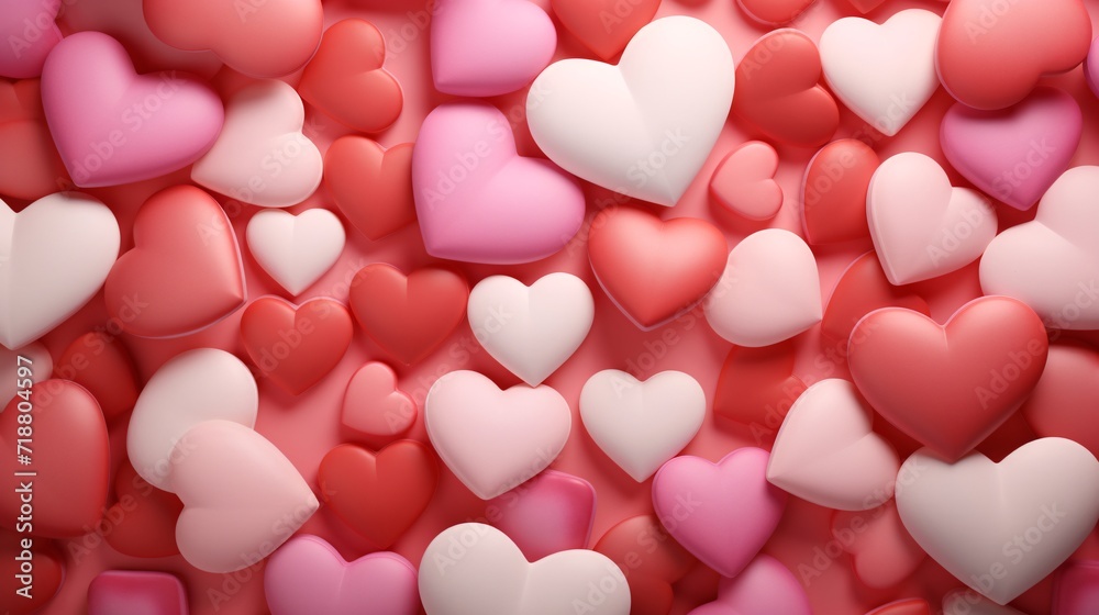 valentine's day background of pink and red hearts