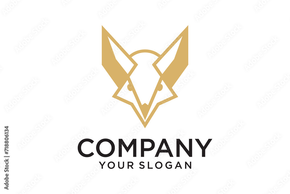 Obraz premium fox head simple logo design Fox logo icon design template