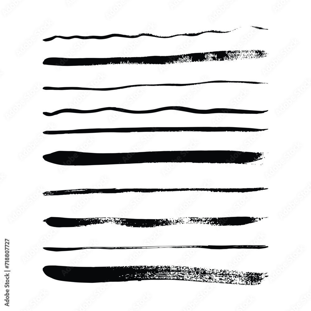 Brush line, grunge element icon hand drawn stroke for creative design and illustration