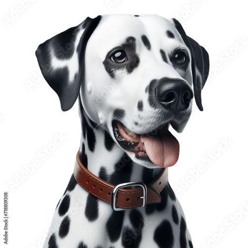 portrait of a dalmatian dog isolated on white or transparent background, PNG