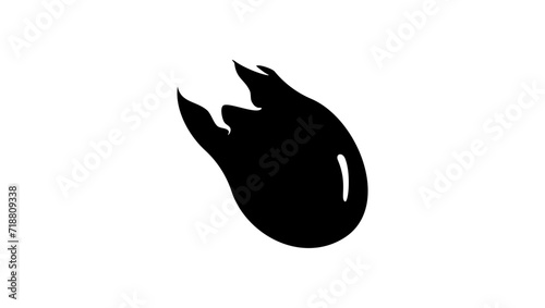 eggplant sign, black isolated silhouette