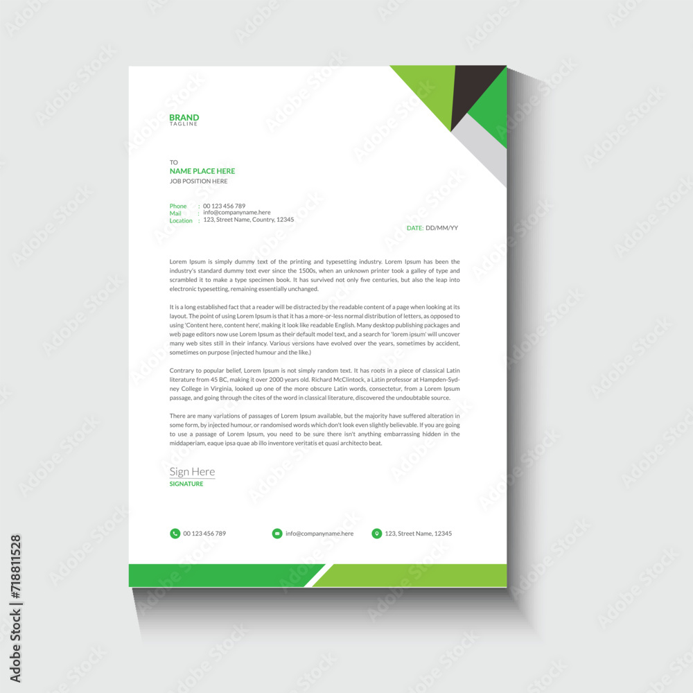 Corporate business letterhead design template Corporate business letterhead design template