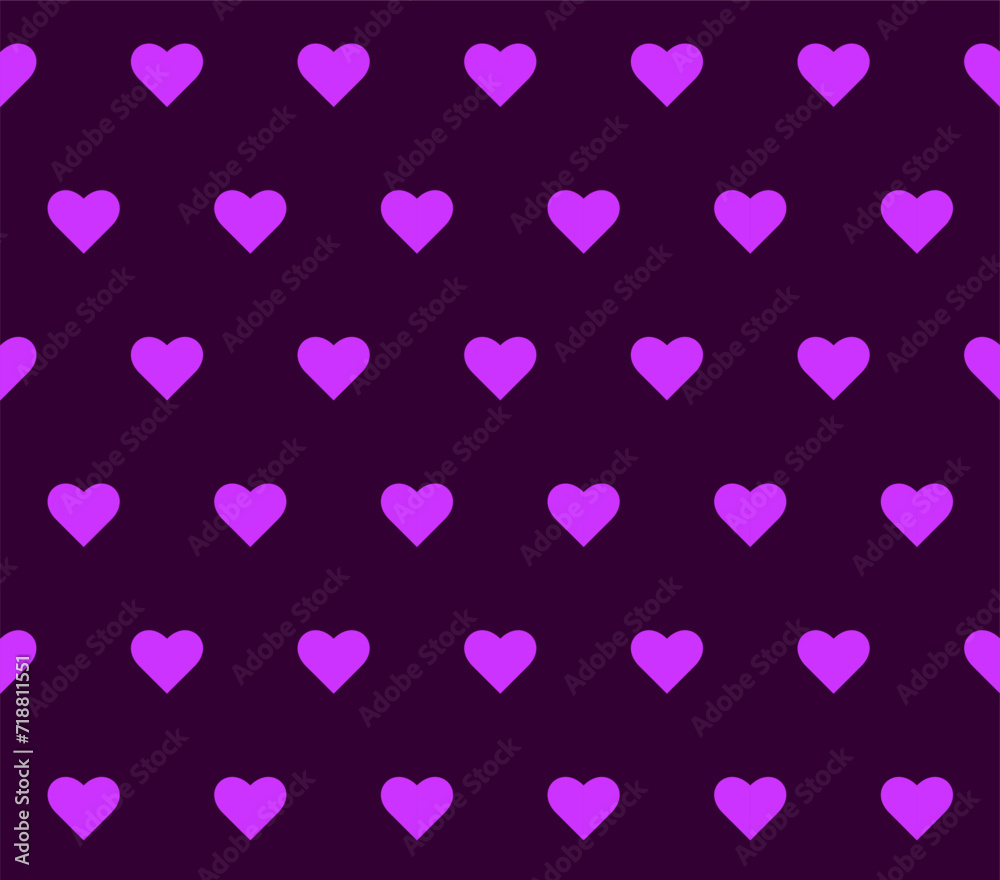 Endless seamless pattern of hearts  Blue Pink vector hearts Bright pink. background Wallpaper. for wrapping paper Background. Vector illustration Textile Fabric design Pattern with hearts Purple Heart