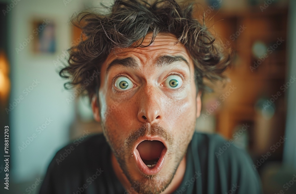 man making a surprised face while looking at camera man making a surprised face while looking at camera