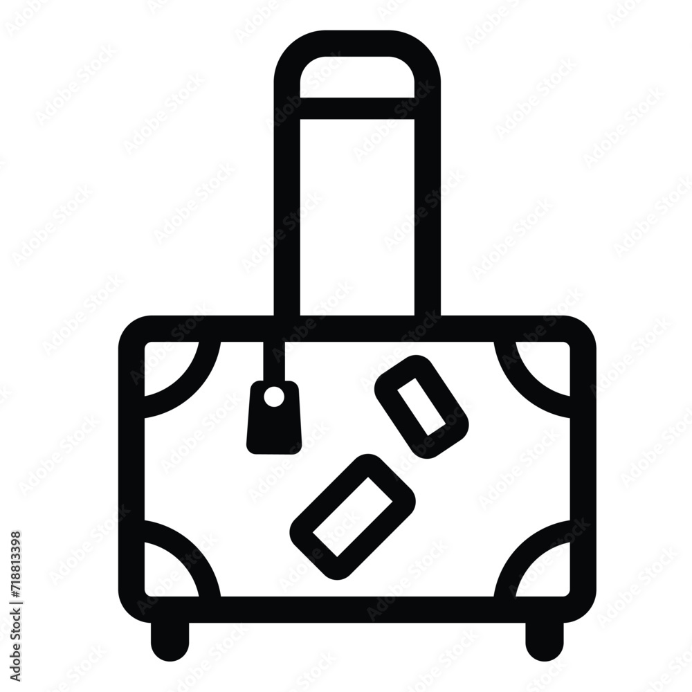 travel bag icon. Vacation, biggage and luggage symbol travel bag icon. Vacation, biggage and luggage symbol