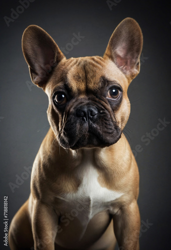 French bulldog puppy portrait against studio background © Przemek
