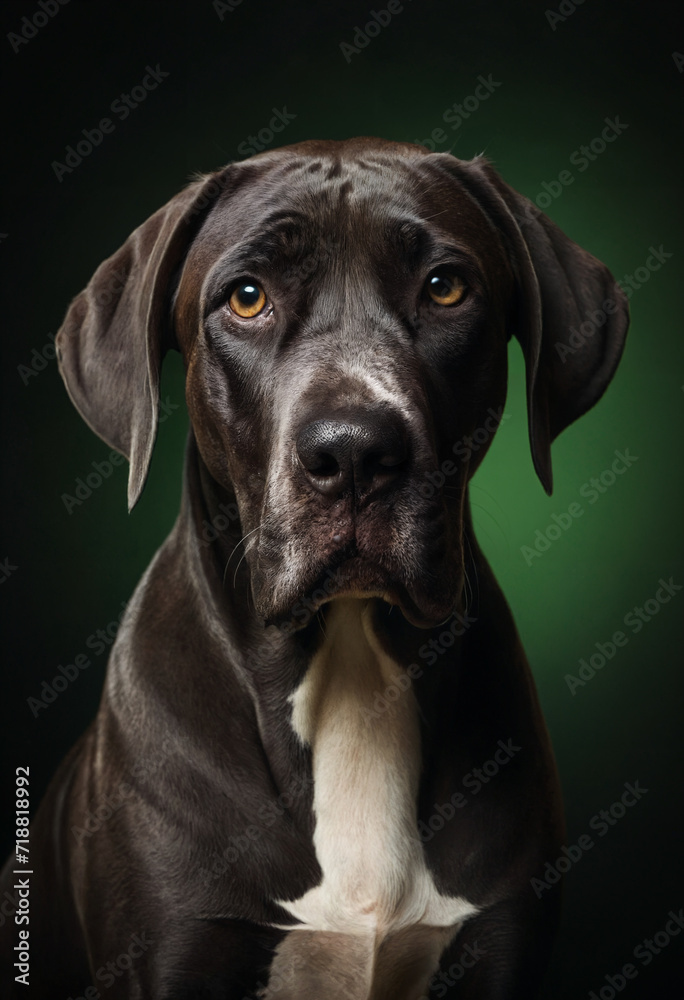Studio portrait of a great dane dog