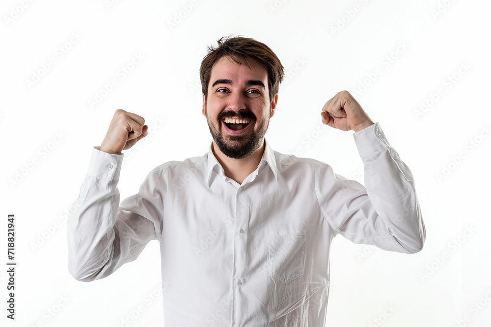 happy young man posing on white isolated background happy young man posing on white isolated background