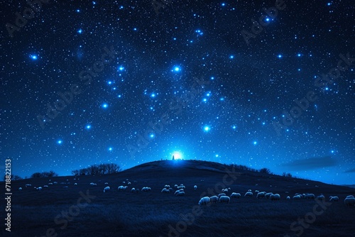 Night Sky Full of Stars and Sheep Generative AI