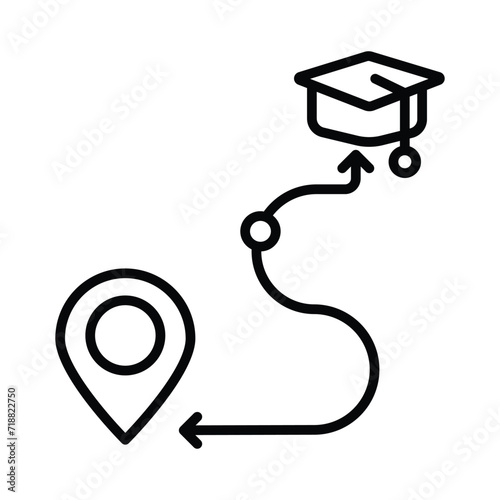 School Loction icon isolate white background vector stock illustration