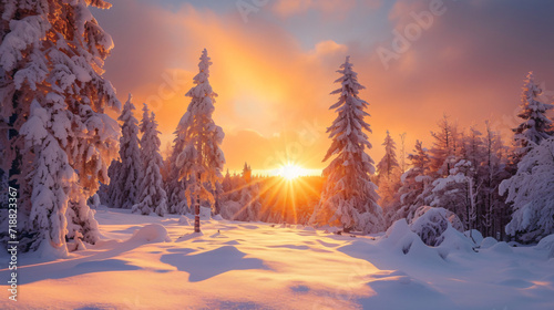 Fantastic beautiful winter landscape