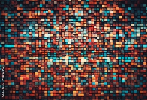 A mosaic of tiles or pixels with different shades geometric abstract background