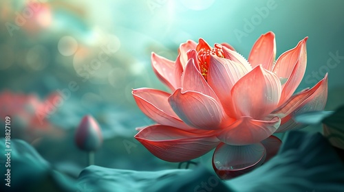 Whimsical 3D lotus flower render  close-up  with digital enhancements for enchantment and wonder. --ar 16 9 --v 6.0 - Image  4  Talha