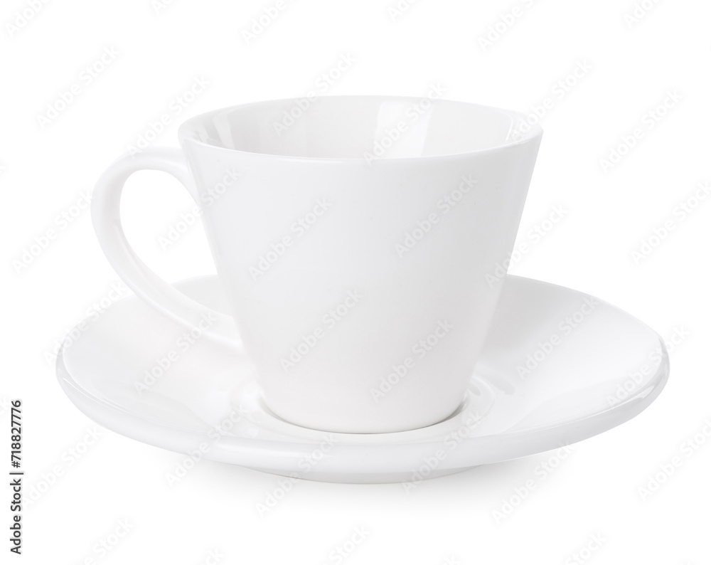 Ceramic cup with saucer isolated on white Ceramic cup with saucer isolated on white