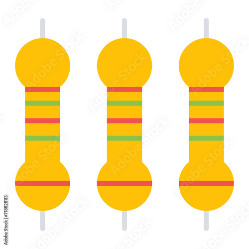 Resistor icon vector image. Can be used for Electric Circuits.
