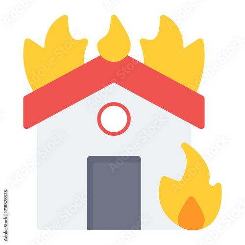 Burning House icon vector image. Can be used for Prison.