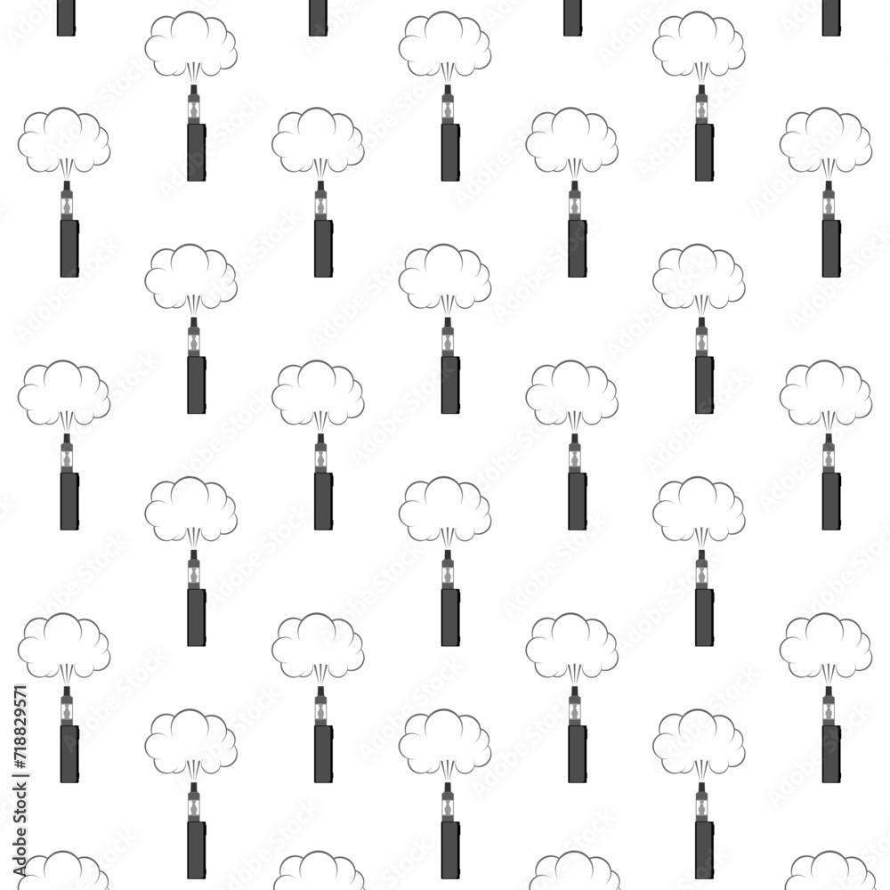 Electronic cigarettes seamless pattern isolated on white background Electronic cigarettes seamless pattern isolated on white background