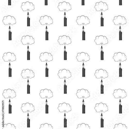 Electronic cigarettes seamless pattern isolated on white background