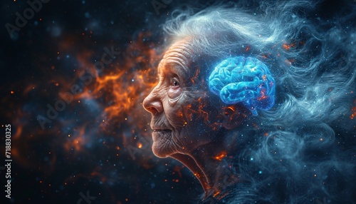 Aging Gracefully: A Portrait of a Beautiful Elderly Woman Generative AI