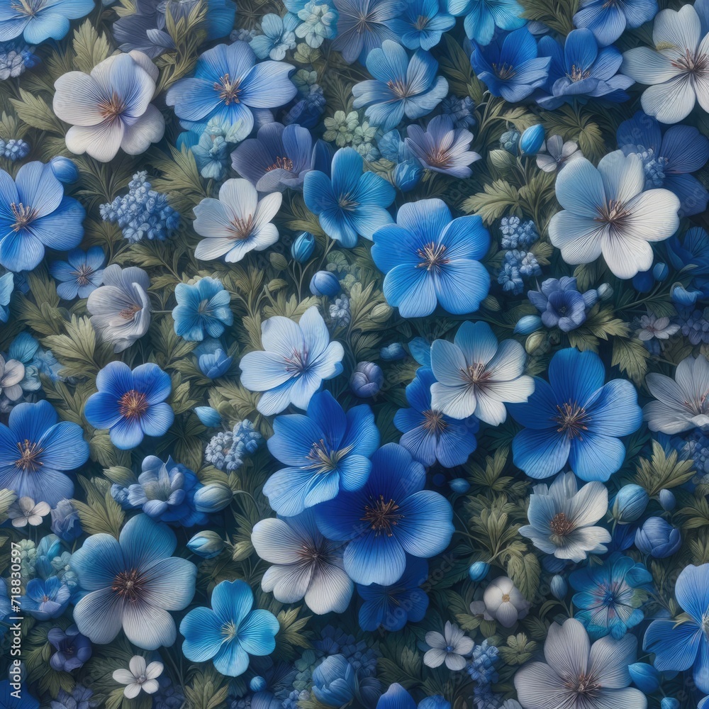 Tranquil Blooms: Texture of Many Blue Flowers Tranquil Blooms: Texture of Many Blue Flowers