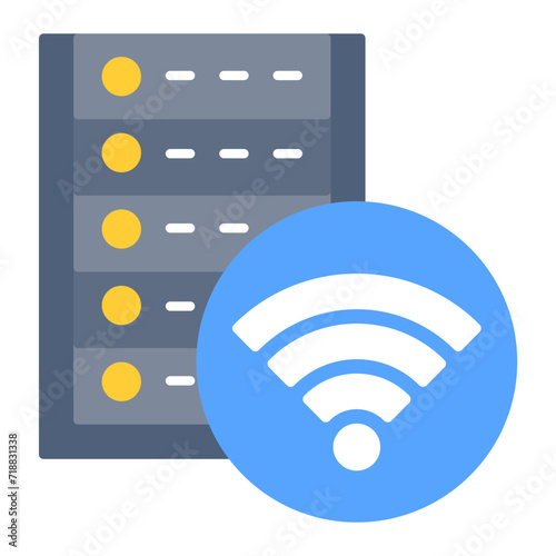 Wireless Database icon vector image. Can be used for Web Hosting.
